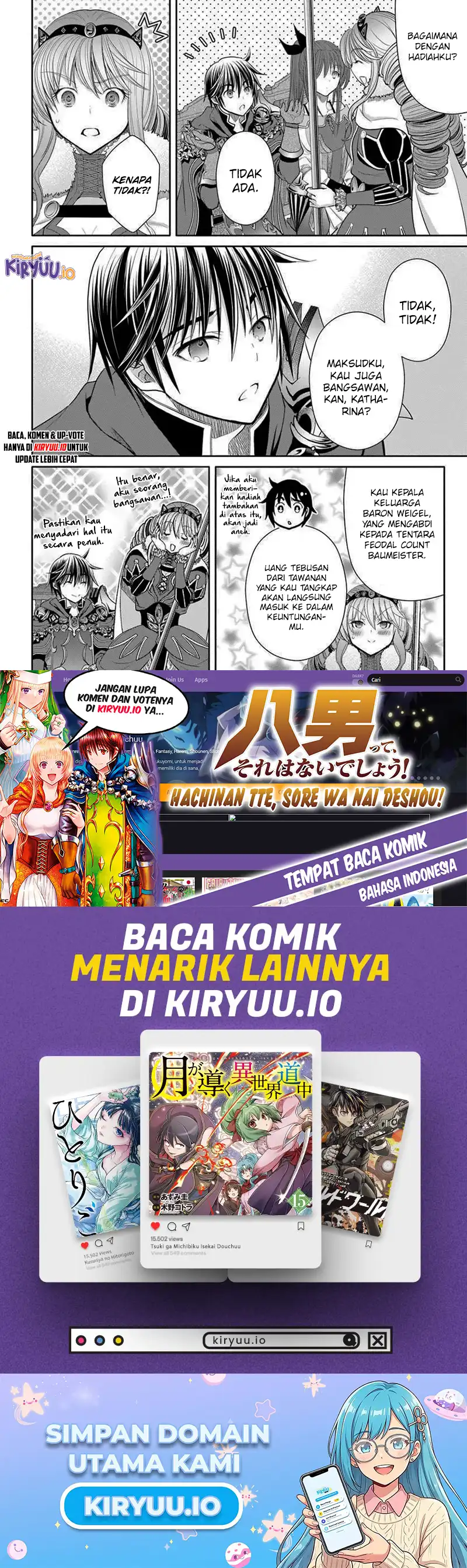 Halaman 25 dari Hachinan tte, Sore wa Nai Deshou! Chapter 110