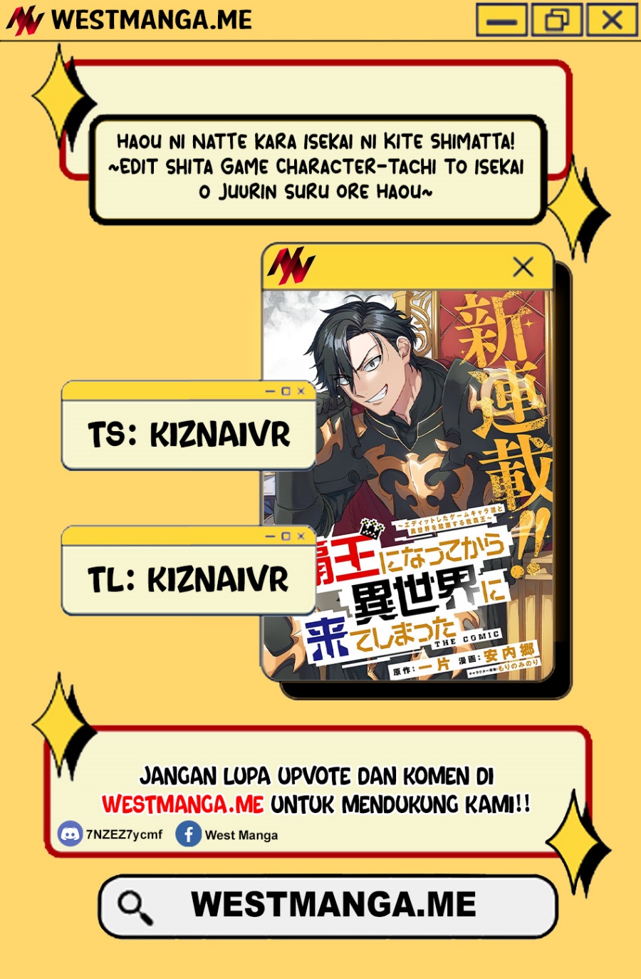 Halaman 1 dari Haou ni Natte kara Isekai ni Kite Shimatta! ~Edit shita Game Character-tachi to Isekai o Juurin suru Ore Haou~ Chapter 2.2