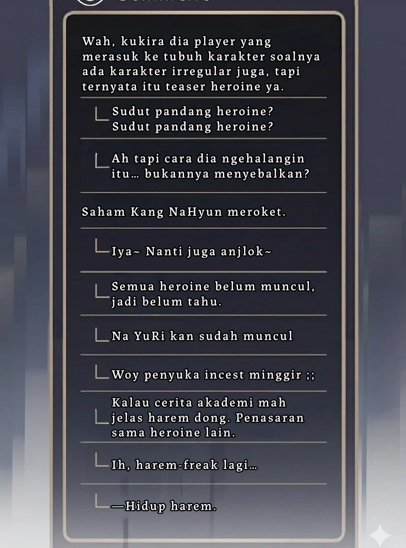 Halaman 40 dari How to Get On the Main Character’s Flower Path Chapter 9