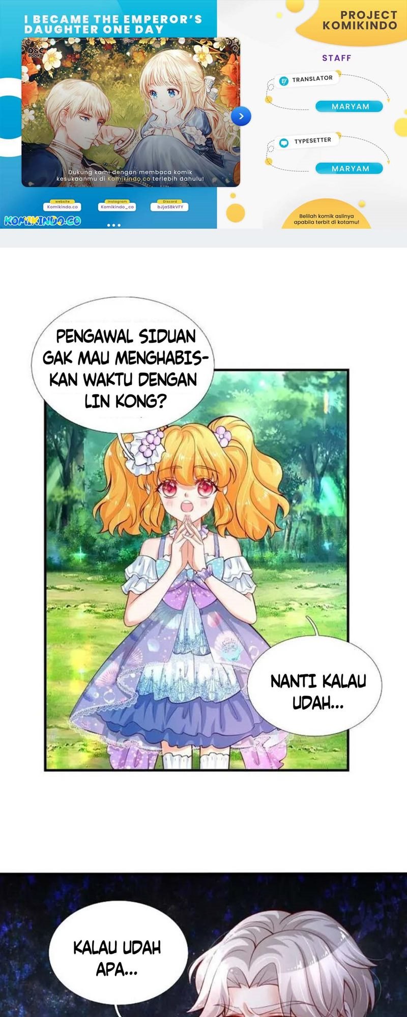 Halaman 1 dari I Became The Emperor’s Daughter One Day Chapter 176