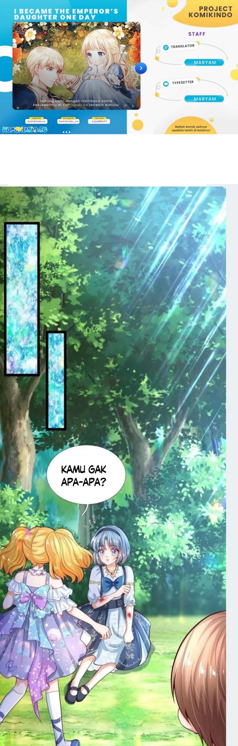 Halaman 1 dari I Became The Emperor’s Daughter One Day Chapter 184