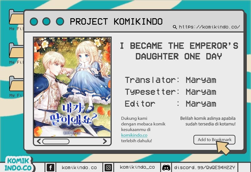 Halaman 1 dari I Became The Emperor’s Daughter One Day Chapter 37