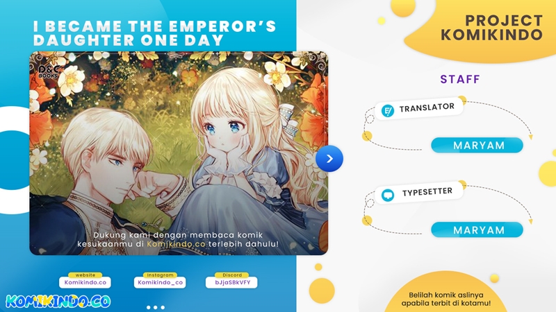 Halaman 1 dari I Became The Emperor’s Daughter One Day Chapter 61