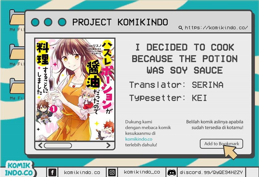 Halaman 1 dari I Decided to Cook Because the Losing Potion Was Soy Sauce Chapter 6