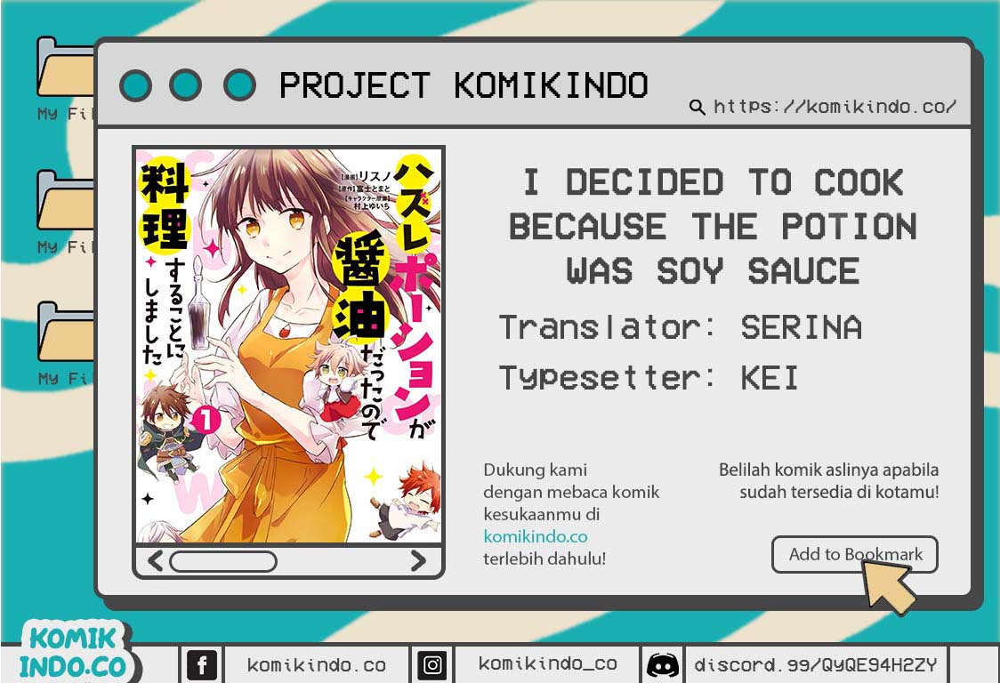 Halaman 1 dari I Decided to Cook Because the Losing Potion Was Soy Sauce Chapter 7