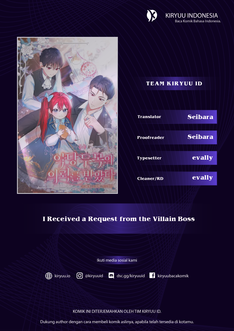 Halaman 1 dari I Received a Request from the Villain Boss Chapter 22