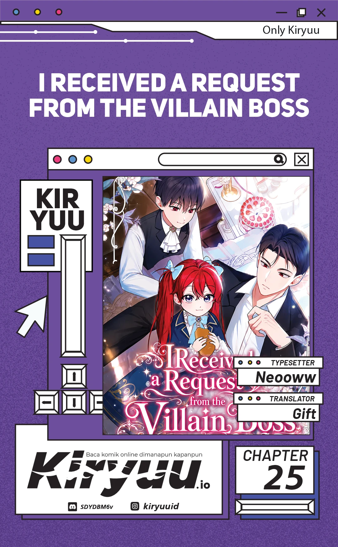 Halaman 1 dari I Received a Request from the Villain Boss Chapter 25