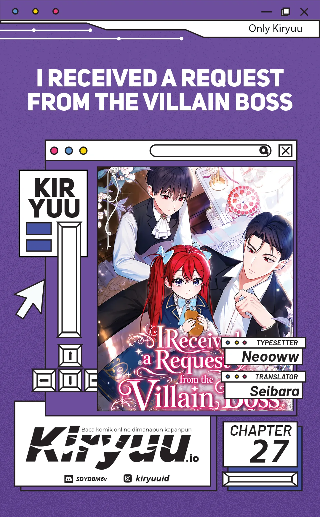Halaman 1 dari I Received a Request from the Villain Boss Chapter 27