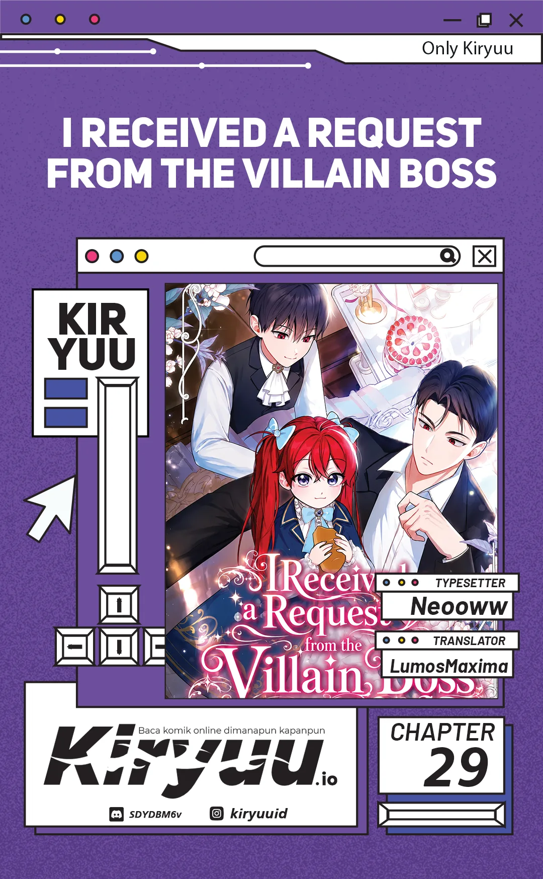 Halaman 1 dari I Received a Request from the Villain Boss Chapter 29