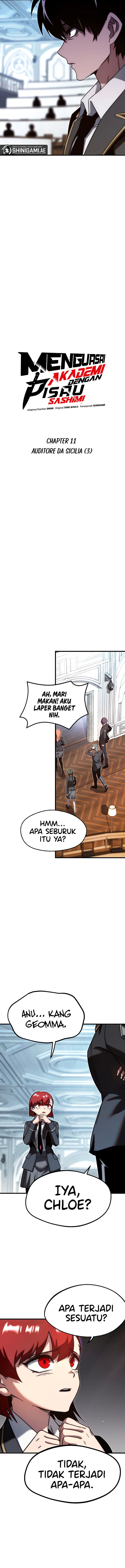 Halaman 7 dari I Took over The Academy With a Single Sashimi Knife Chapter 11