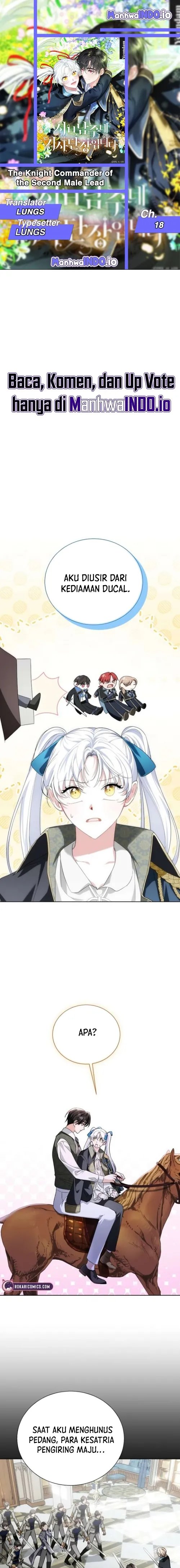 Halaman 1 dari I'm the Commander of the Second Male Lead's Knights Chapter 18