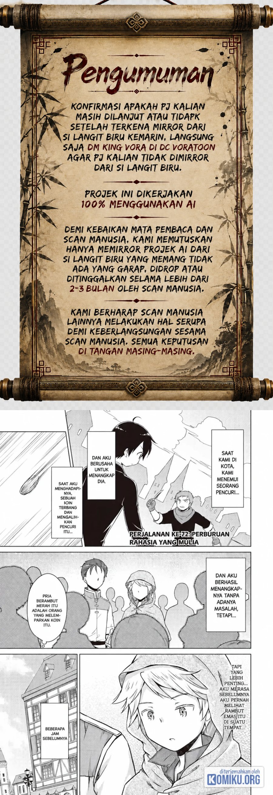 Halaman 1 dari Isekai Yururi Kikou - Raising Children While Being an Adventurer Chapter 72