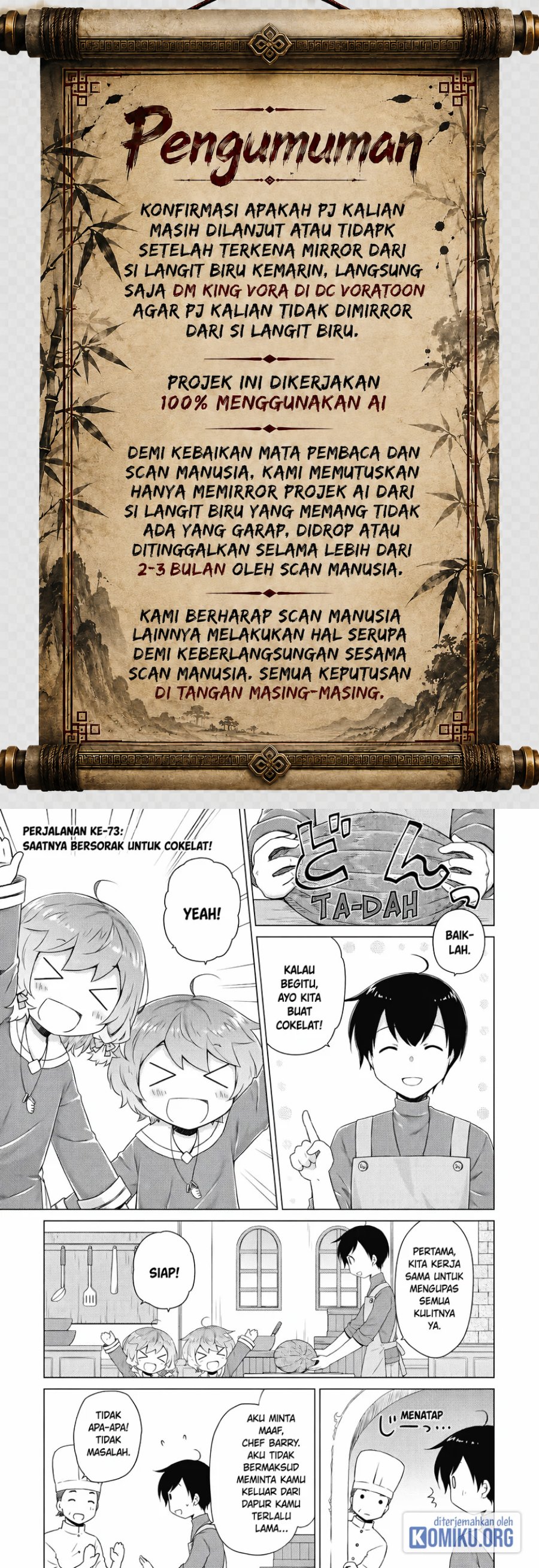 Halaman 1 dari Isekai Yururi Kikou - Raising Children While Being an Adventurer Chapter 73