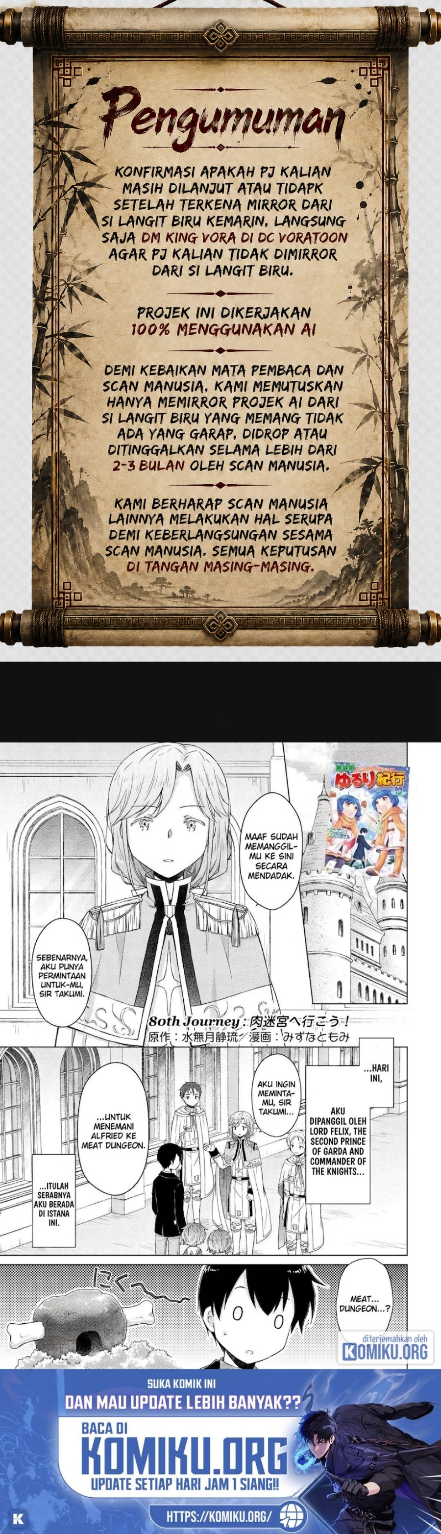 Halaman 1 dari Isekai Yururi Kikou - Raising Children While Being an Adventurer Chapter 80