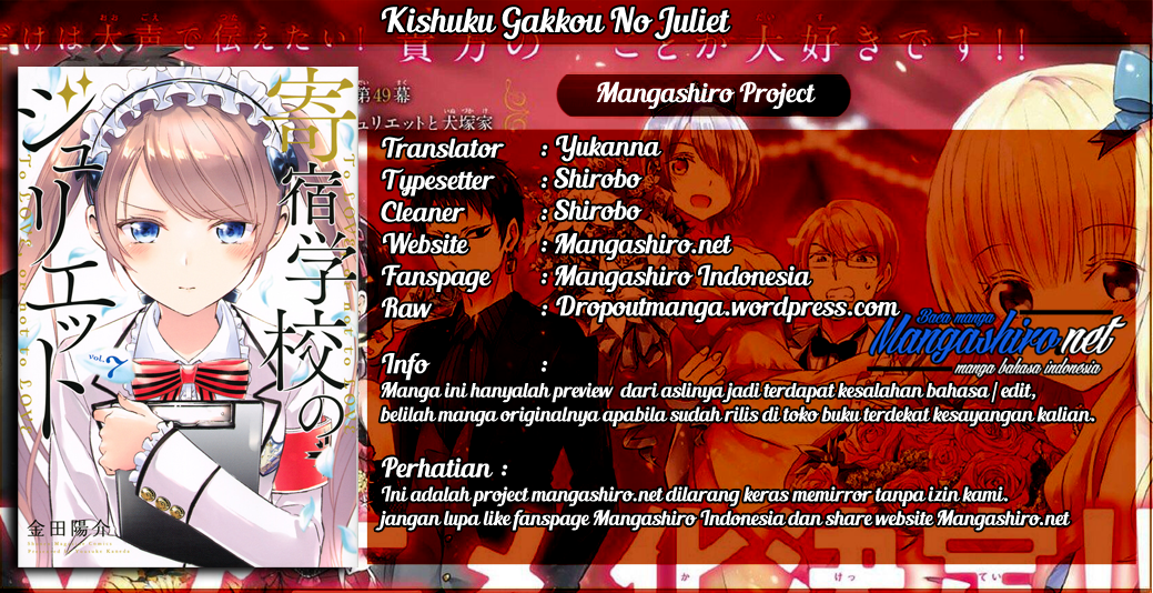 Halaman 1 dari Kishuku Gakkou no Juliet Chapter 34