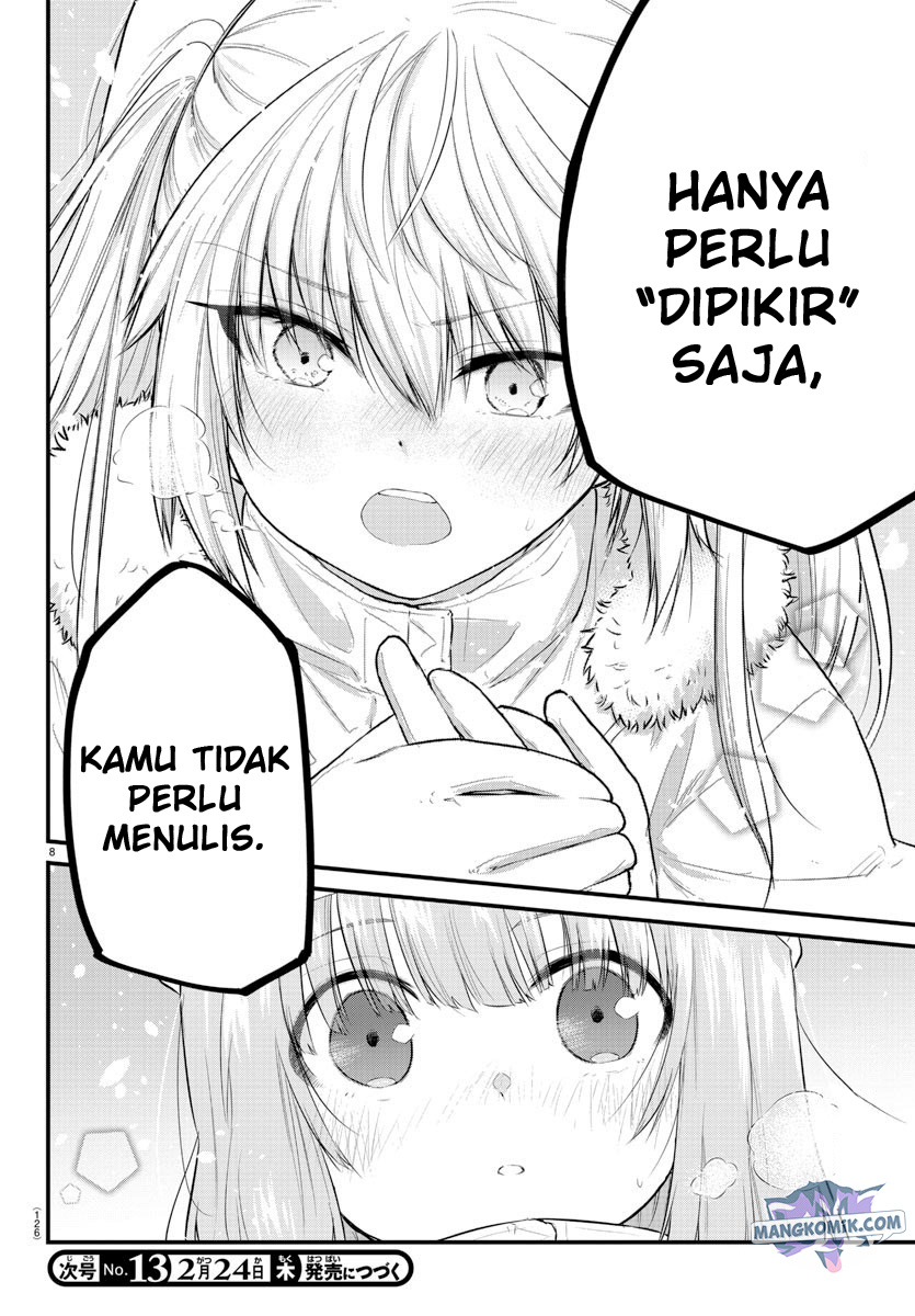 Halaman 10 dari Koe ga Dasenai Shoujo wa "Kanojo ga Yasashi Sugiru" to Omotte Iru Chapter 100