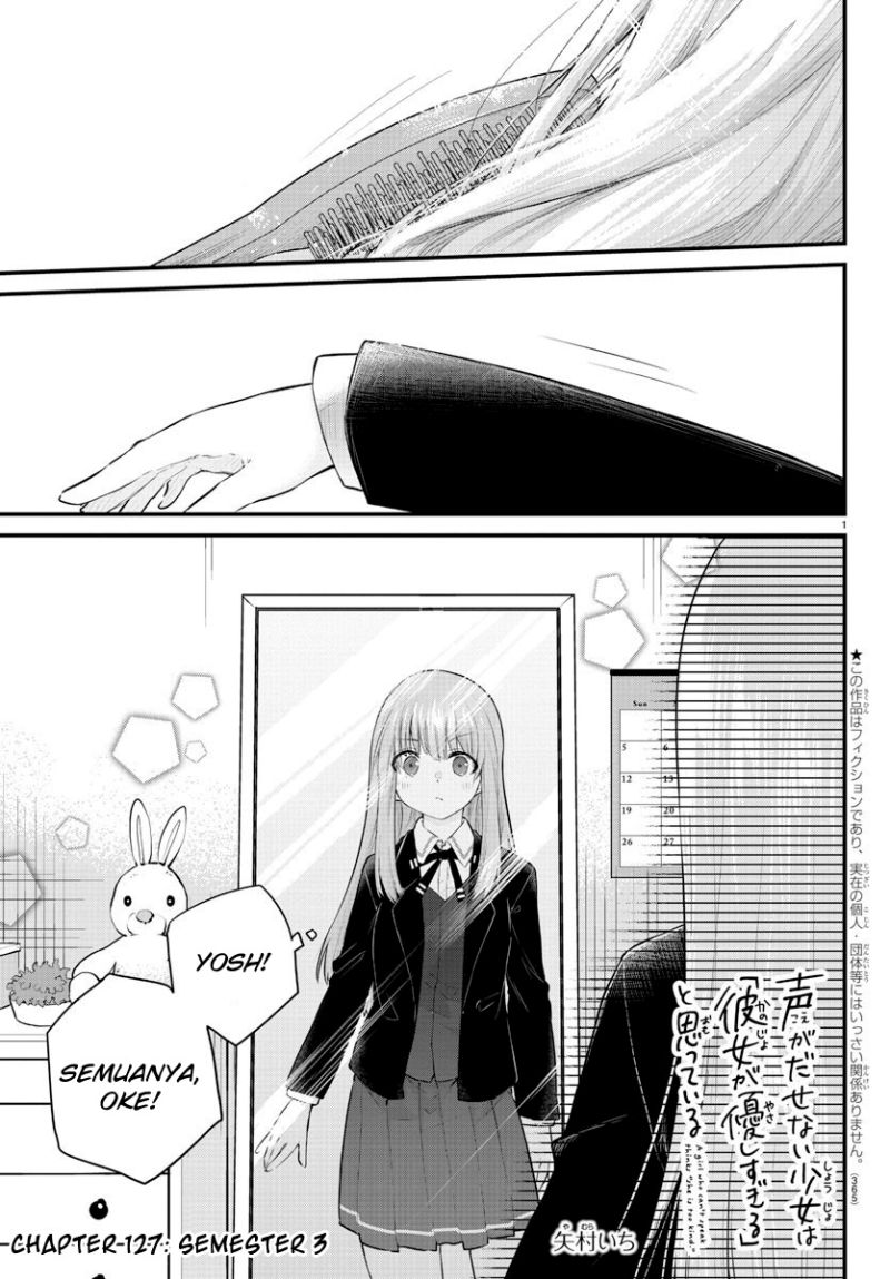 Halaman 3 dari Koe ga Dasenai Shoujo wa "Kanojo ga Yasashi Sugiru" to Omotte Iru Chapter 127