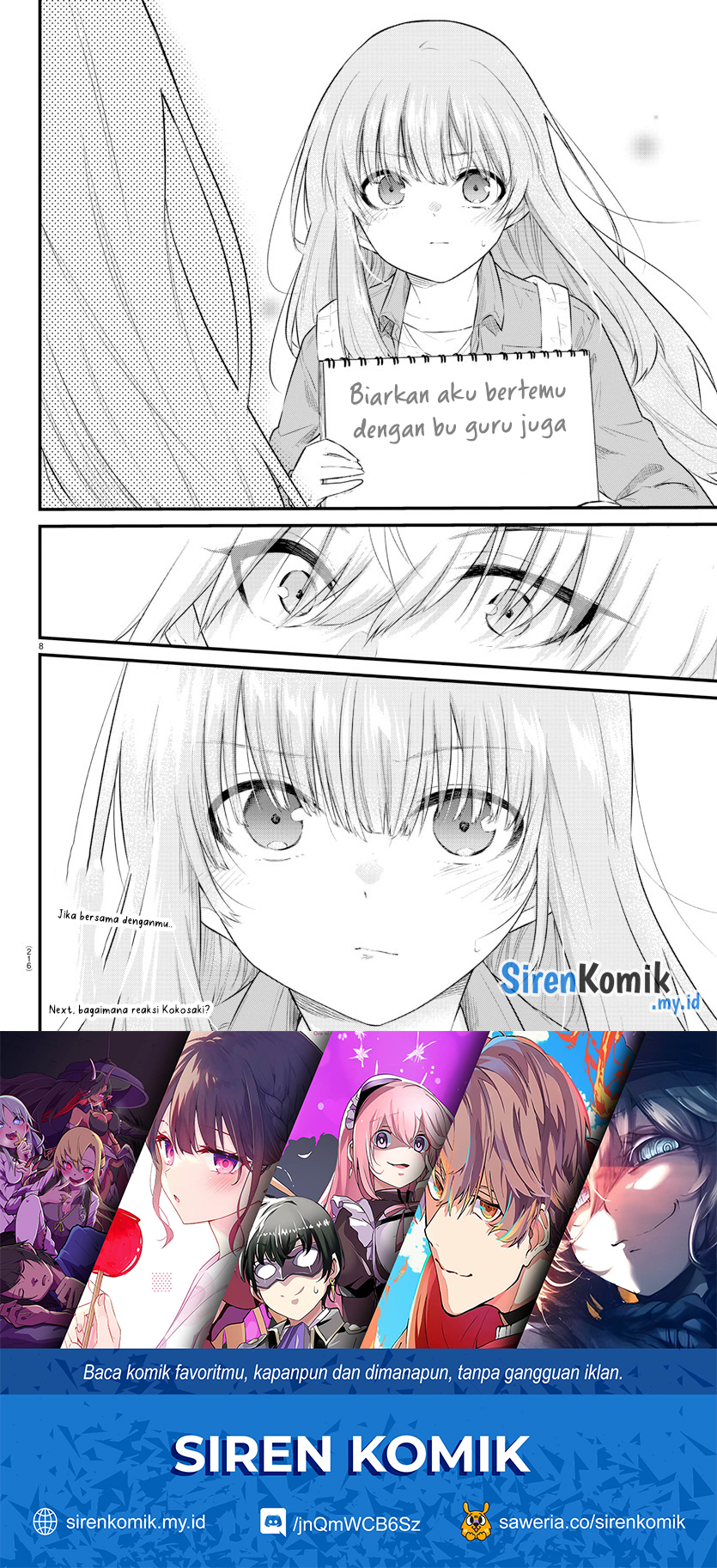 Halaman 10 dari Koe ga Dasenai Shoujo wa "Kanojo ga Yasashi Sugiru" to Omotte Iru Chapter 157