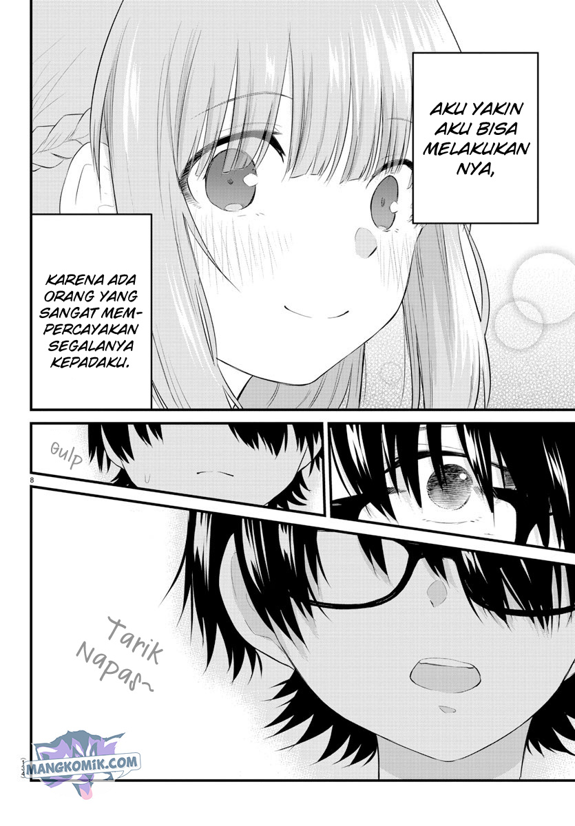 Halaman 11 dari Koe ga Dasenai Shoujo wa "Kanojo ga Yasashi Sugiru" to Omotte Iru Chapter 55