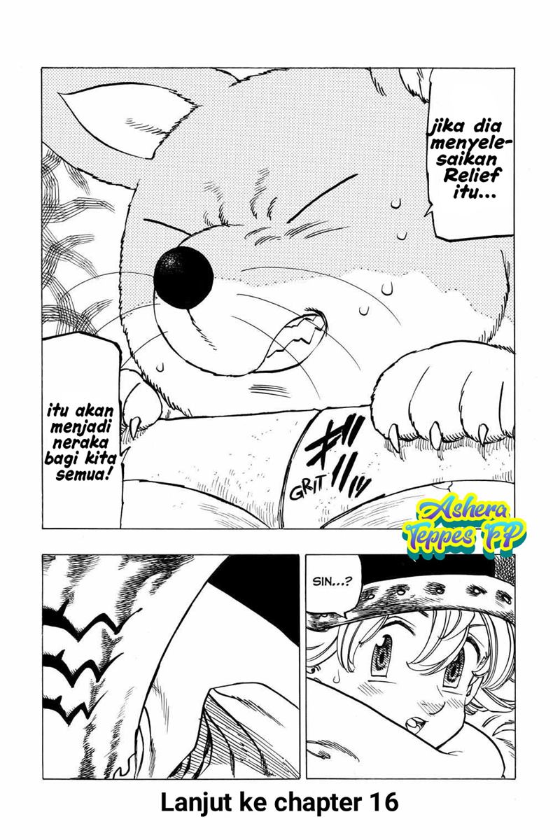 Halaman 22 dari Mokushiroku no Yonkishi Chapter 15