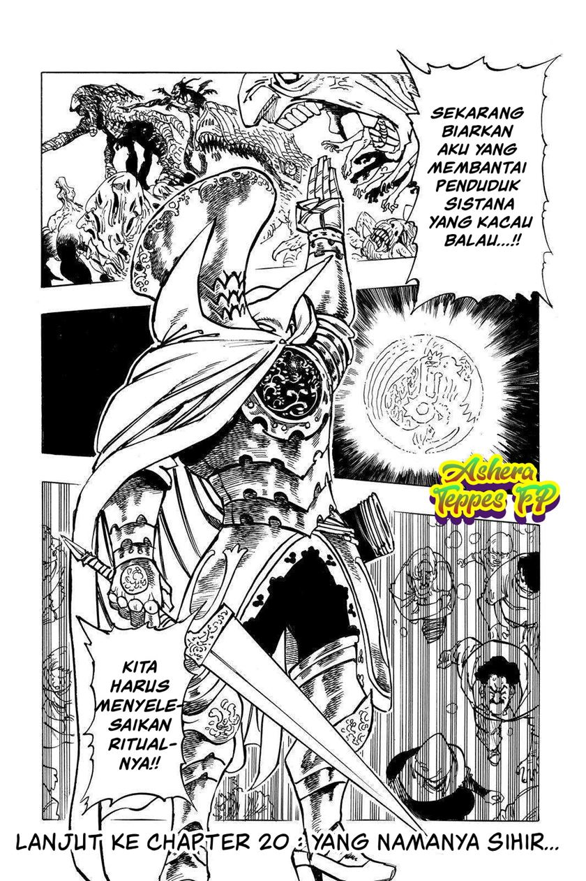 Halaman 20 dari Mokushiroku no Yonkishi Chapter 19