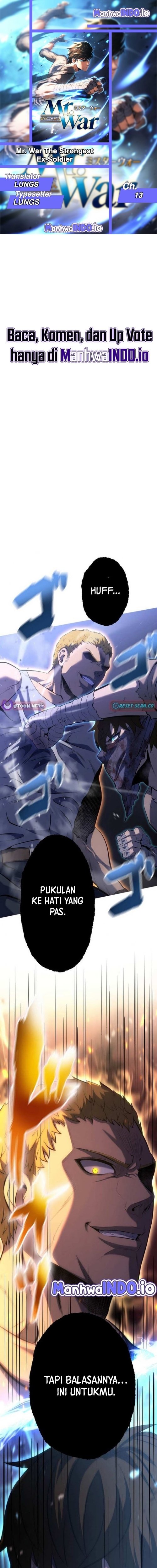 Halaman 1 dari Mr.War -Saikyou no Moto Gunjin- Chapter 13