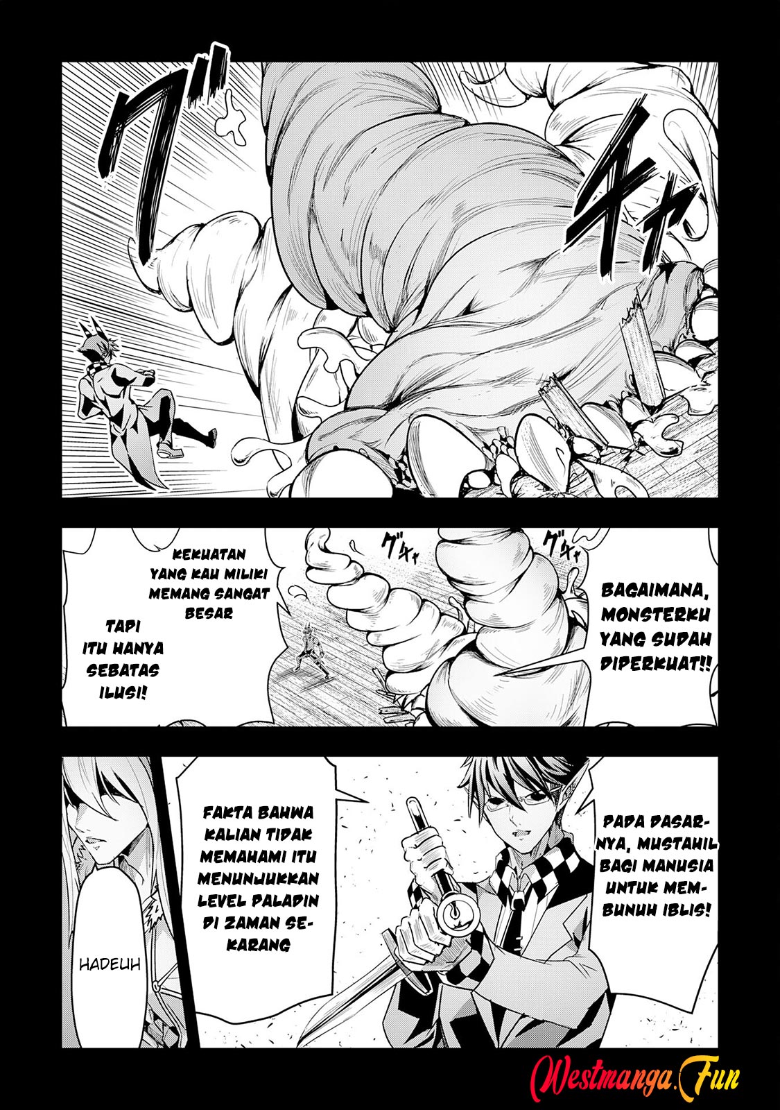 Halaman 19 dari Nanairo Raijyutsushi no Eiyutan Chapter 21