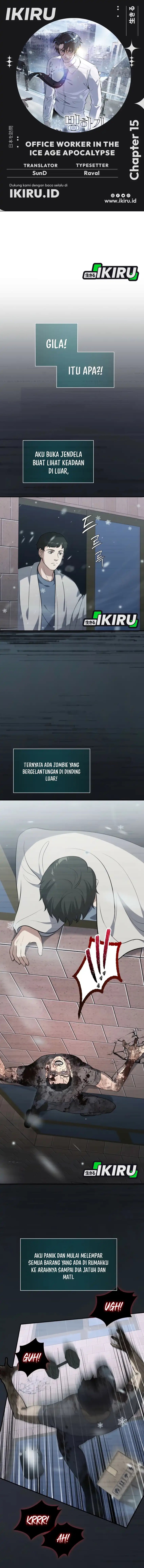 Halaman 1 dari Office Worker in the Ice Age Apocalypse Chapter 15