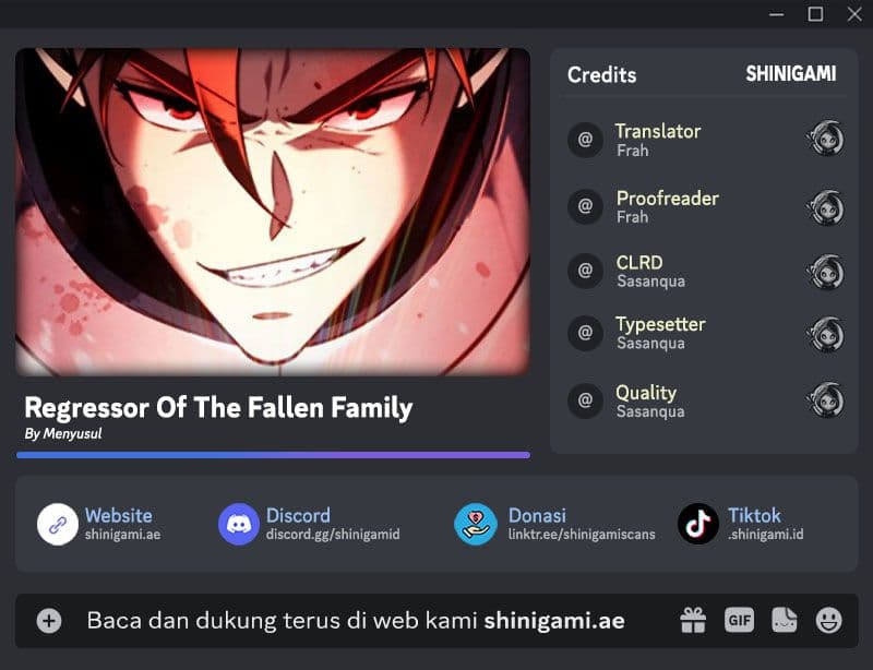 Halaman 1 dari Regressor Of The Fallen Family Chapter 1