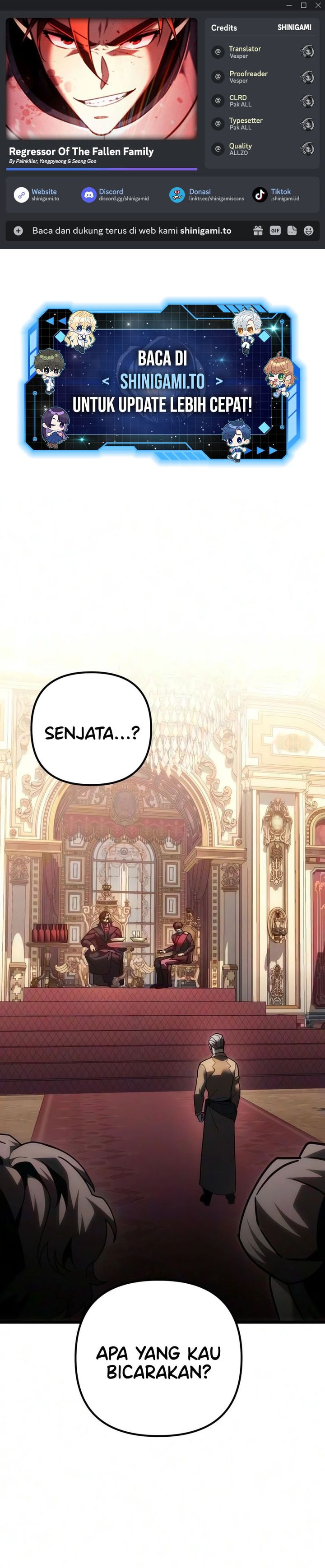 Halaman 1 dari Regressor Of The Fallen Family Chapter 137