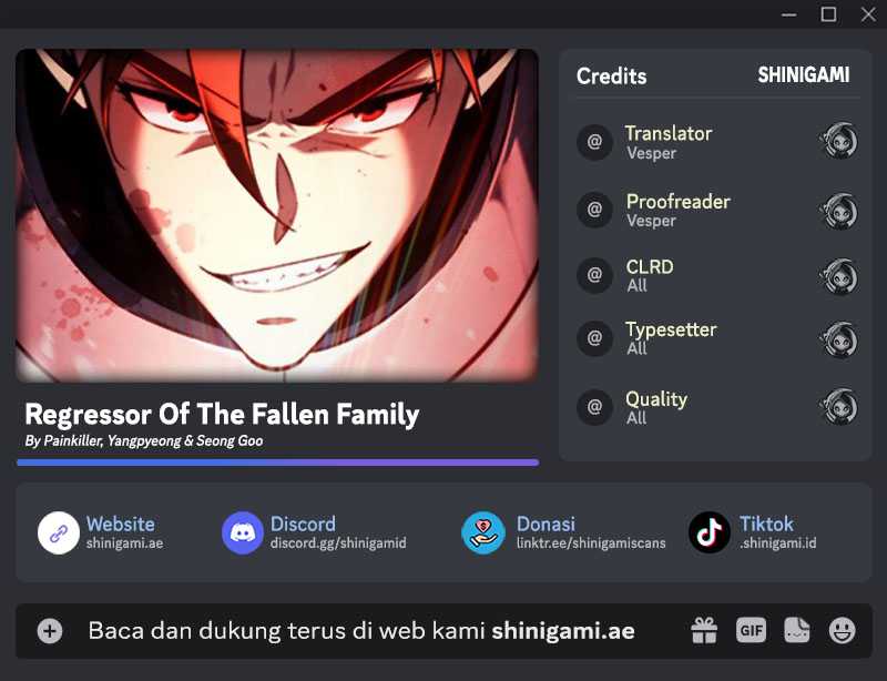 Halaman 1 dari Regressor Of The Fallen Family Chapter 17