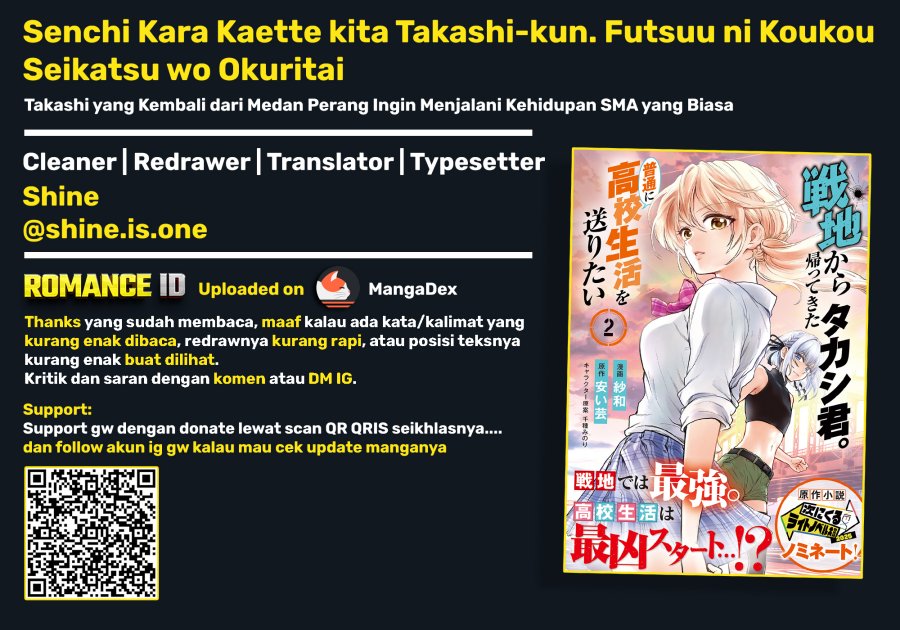 Senchi Kara Kaette kita Takashi-kun. Futsuu ni Koukou Seikatsu wo Okuritai chapter 17 halaman 38