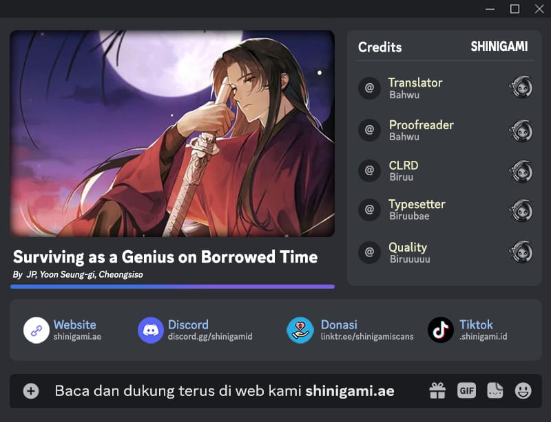 Halaman 1 dari Surviving As A Genius On Borrowed Time Chapter 18