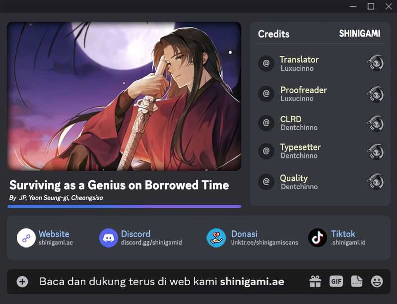 Halaman 1 dari Surviving As A Genius On Borrowed Time Chapter 7