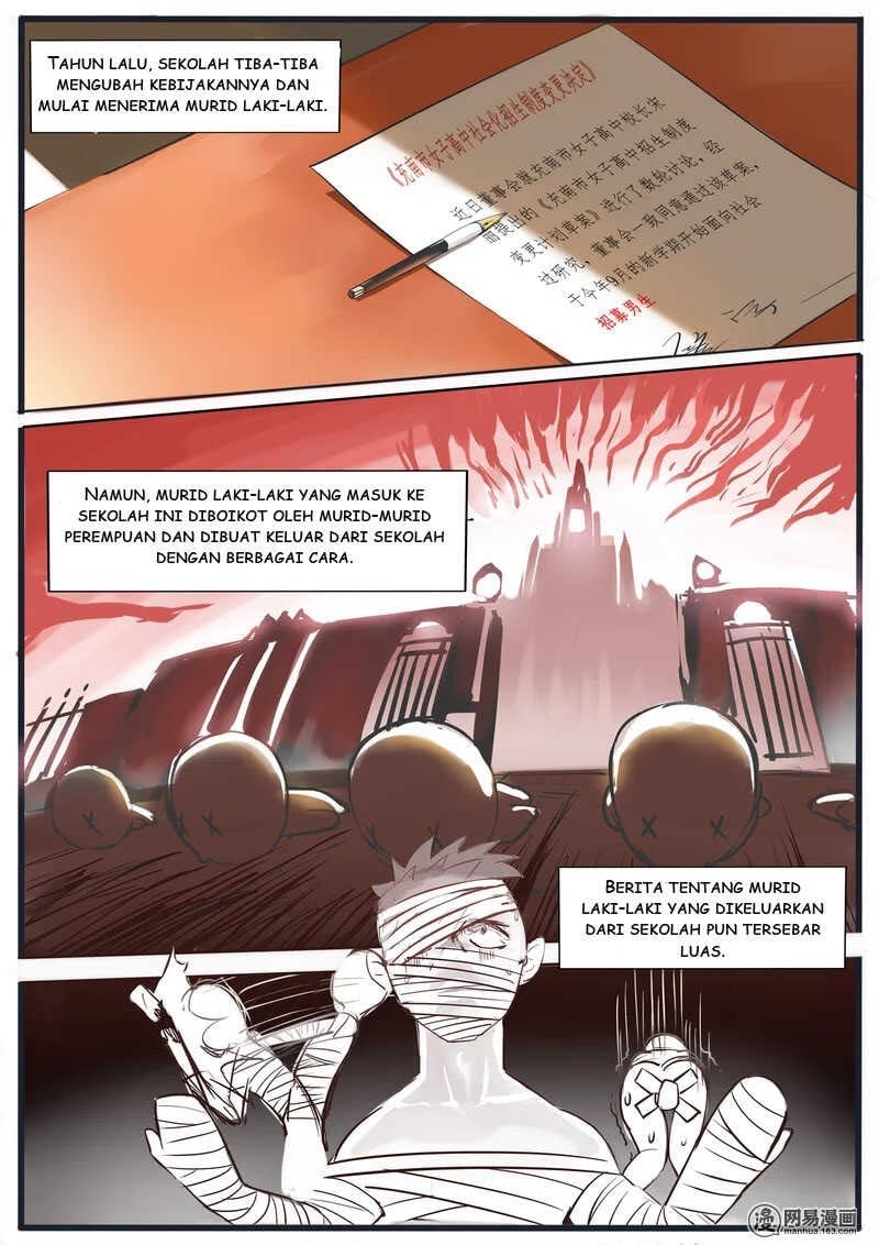 Halaman 3 dari The Boy in the All-Girls School Chapter 1