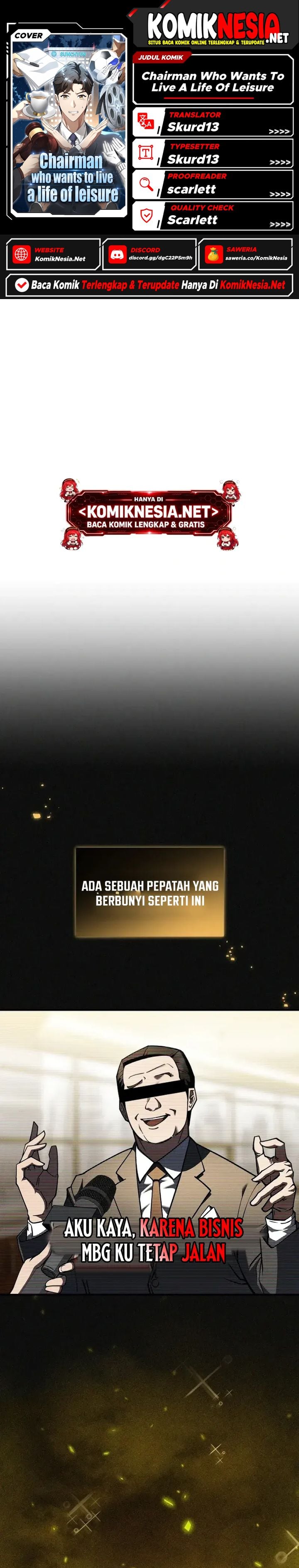 Halaman 1 dari The Chairman Who Just Wants to Slack Off Chapter 1