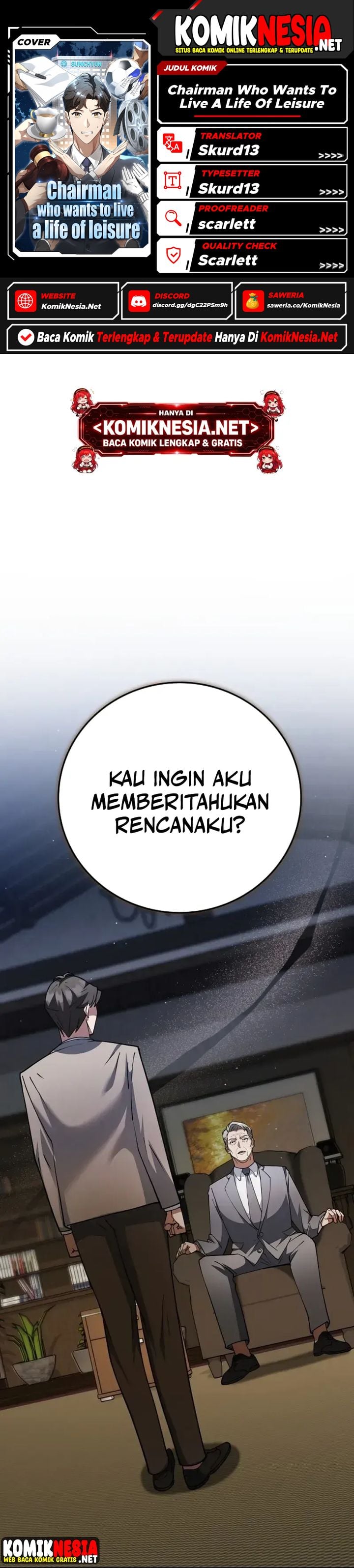 Halaman 1 dari The Chairman Who Just Wants to Slack Off Chapter 4