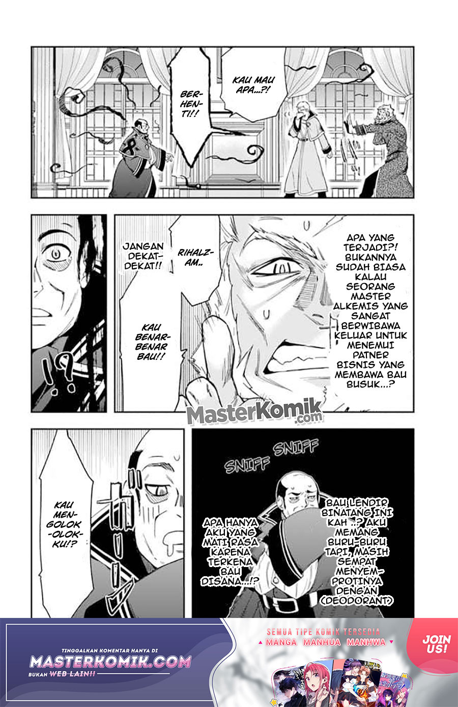 Halaman 9 dari Henkyou no Renkinjutsushi: Imasara Yosan Zero no Shokuba ni Modoru Toka Mou Muri Chapter 9.1