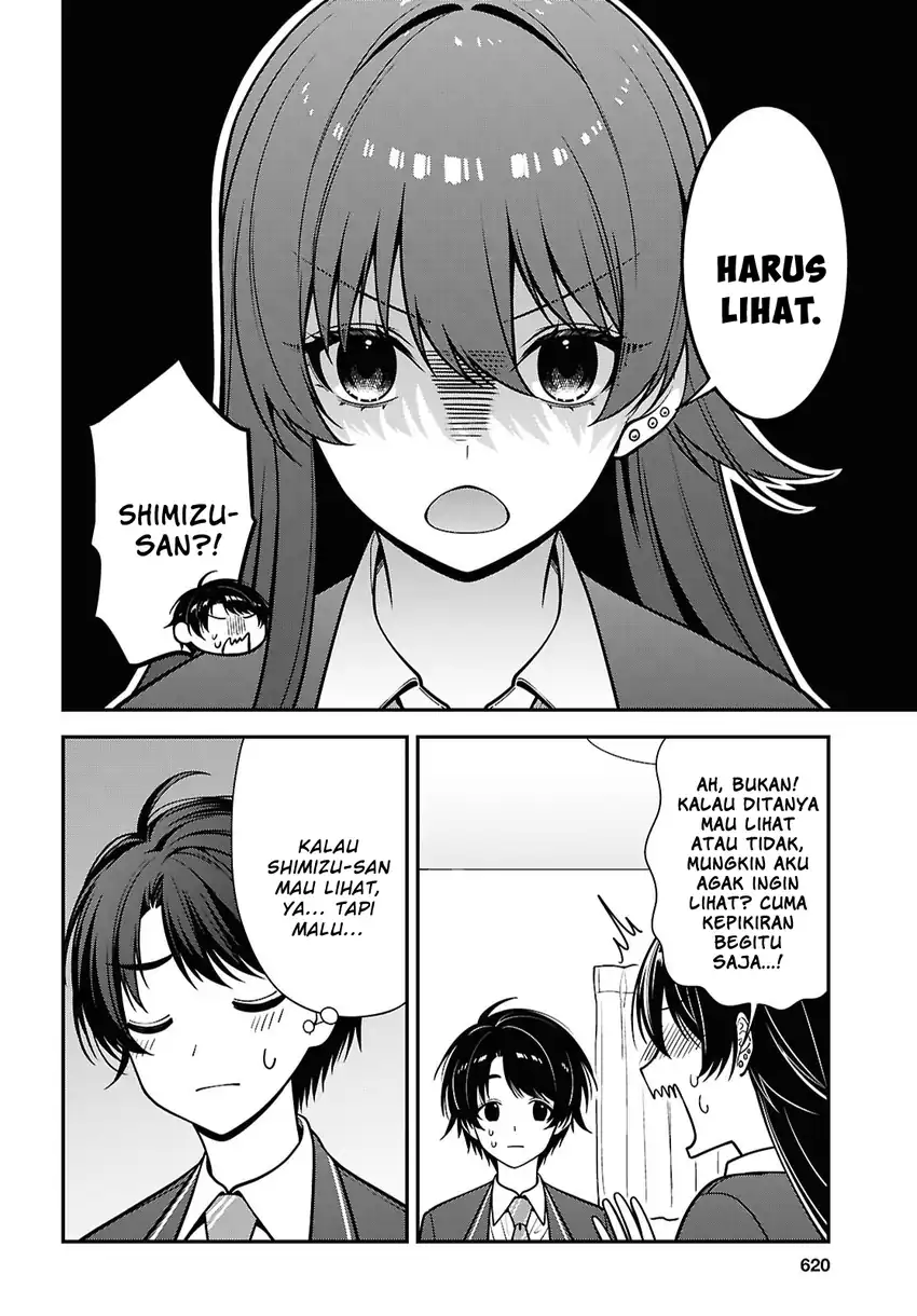 Tonari no Seki no Yankee Shimizu-san ga Kami o Kuroku Sometekita chapter 19 halaman 12