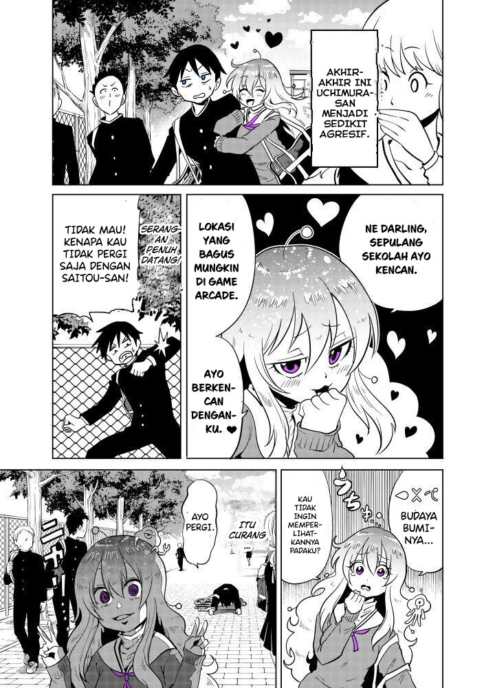 Halaman 1 dari Tonari no Uchuubito ga Kowai Chapter 25