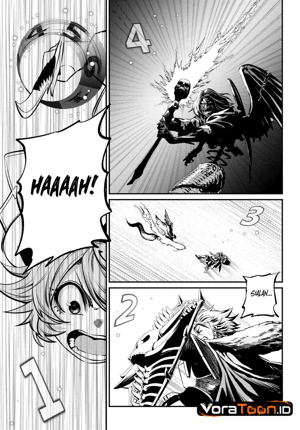 Halaman 4 dari Tsuihou Sareta Tenshou Juu Kishi wa Game Chishiki de Musou Suru Chapter 178