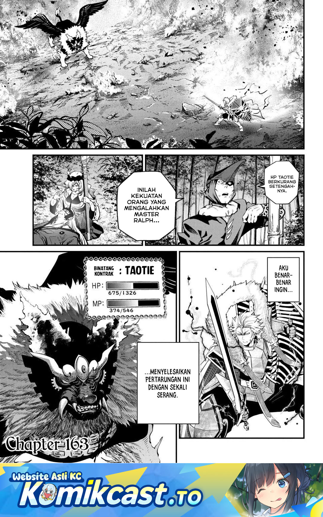 Halaman 2 dari Tsuihou Sareta Tenshou Juu Kishi wa Game Chishiki de Musou Suru Chapter 163