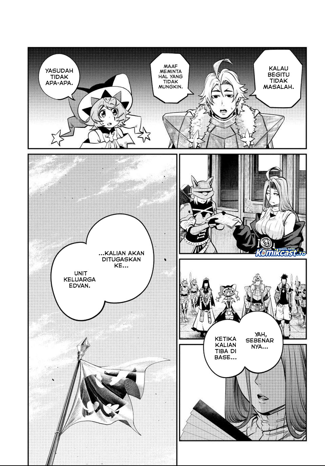 Halaman 11 dari Tsuihou Sareta Tenshou Juu Kishi wa Game Chishiki de Musou Suru Chapter 168