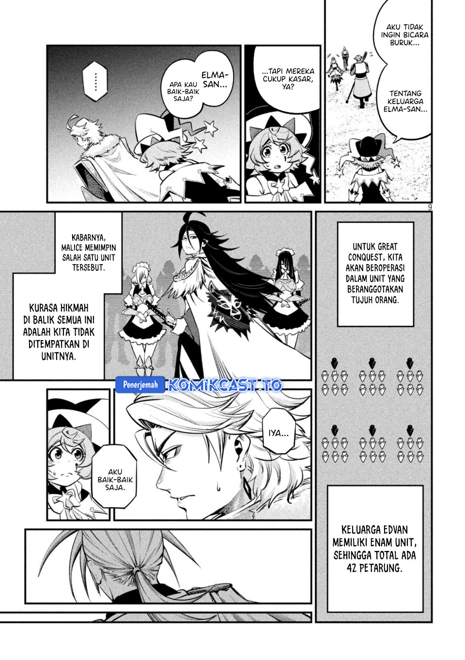Halaman 10 dari Tsuihou Sareta Tenshou Juu Kishi wa Game Chishiki de Musou Suru Chapter 170