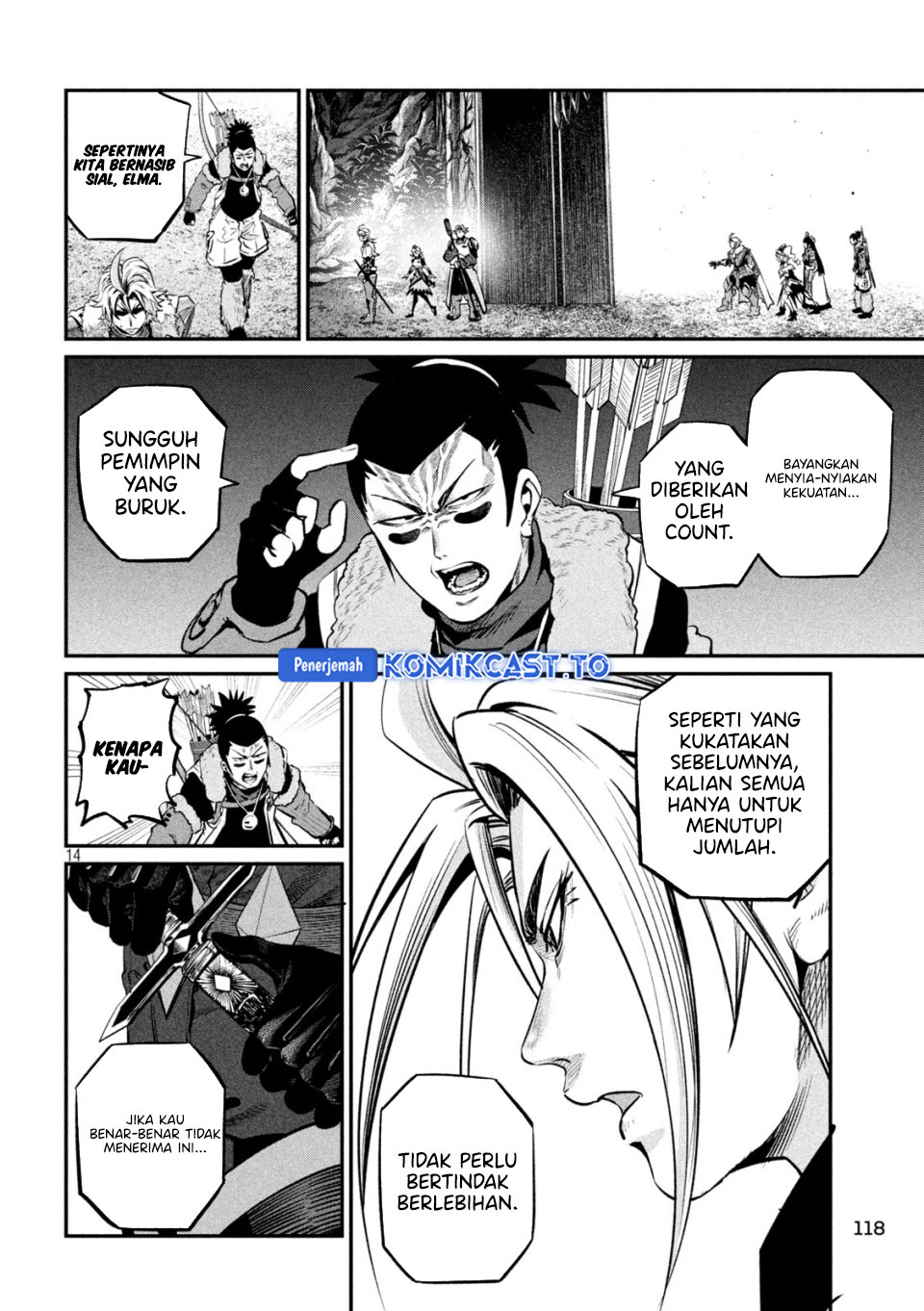Halaman 14 dari Tsuihou Sareta Tenshou Juu Kishi wa Game Chishiki de Musou Suru Chapter 170