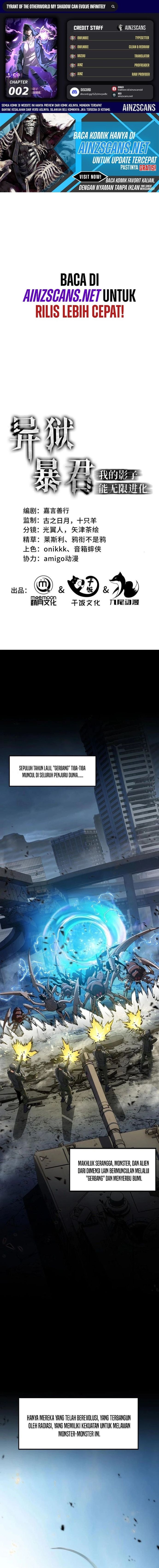 Tyrant of the Otherworld Prison: My Shadow Can Evolve Infinitely Chapter 2 – halaman 1