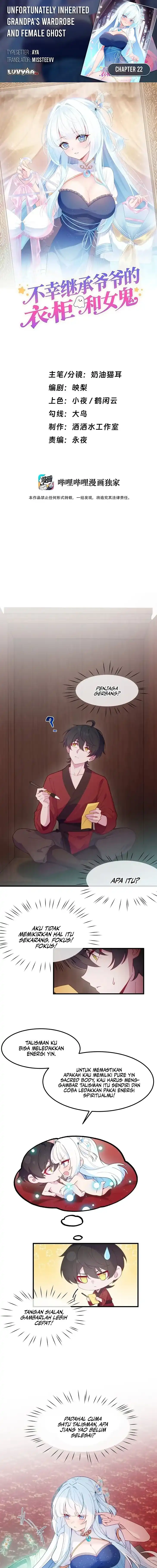 Halaman 1 dari Unfortunately Inherited Grandpa Wardrobe and Female Ghost Chapter 22