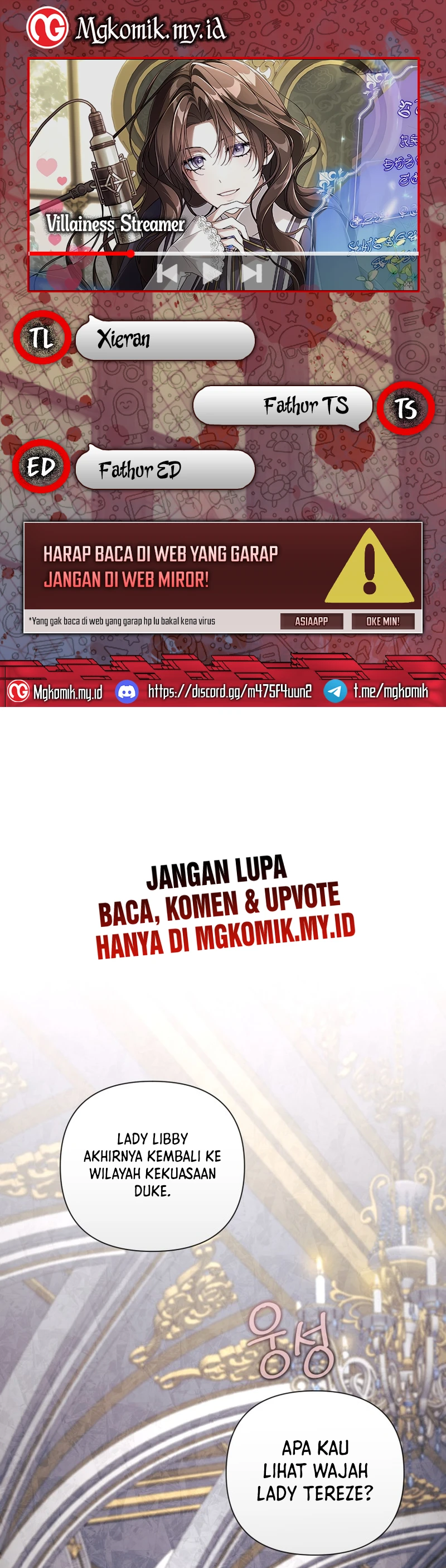 Halaman 1 dari Villainess Streamer Chapter 1