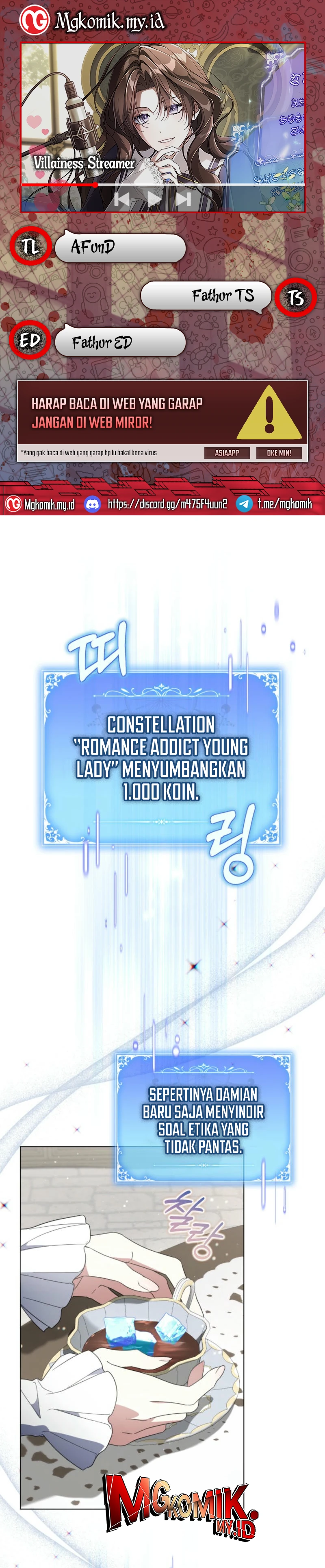 Halaman 1 dari Villainess Streamer Chapter 18