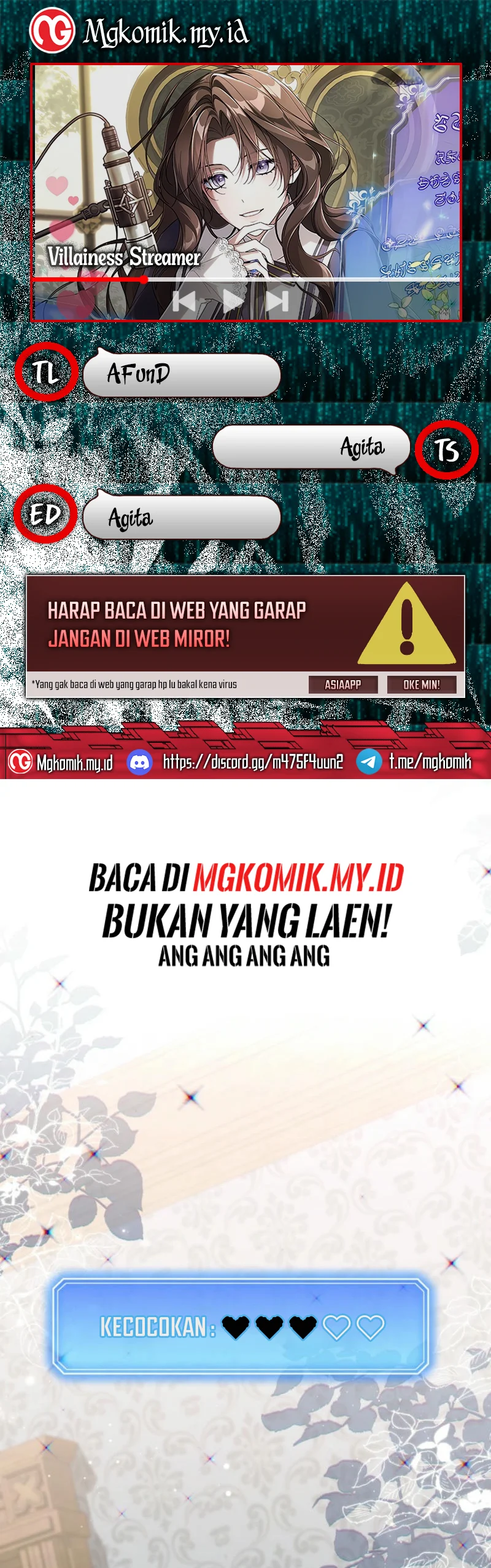 Halaman 1 dari Villainess Streamer Chapter 21